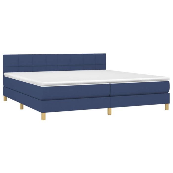 Cadre de lit avec matelas - Maison Exclusive - 200x200 cm - Tête de lit réglable - Bleu - 2 places