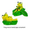 Friendly Frogs Miniature Landscape Decoration With Nelumbo Leaf Resin Miniature Animal Garden Statue