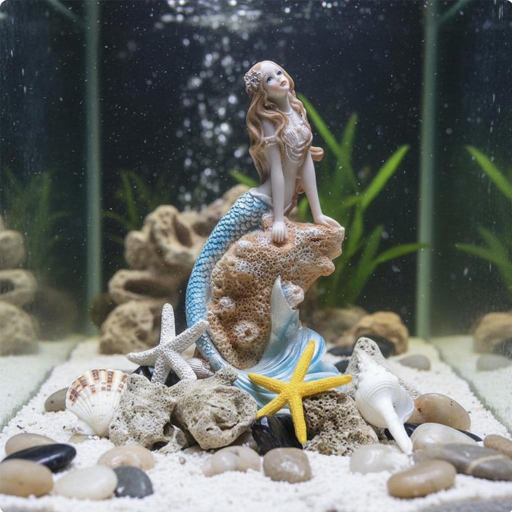 Aquarium Meerjungfrauen Dekoration Realistisches Design Harz Ornament Farben für