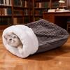 Cat Winter Sleeping Bag Soft Warm Puppy Cave Soft Cat Nest Bed For Pet Parents Cold Weather Winter Indoor Living Room Bedroom