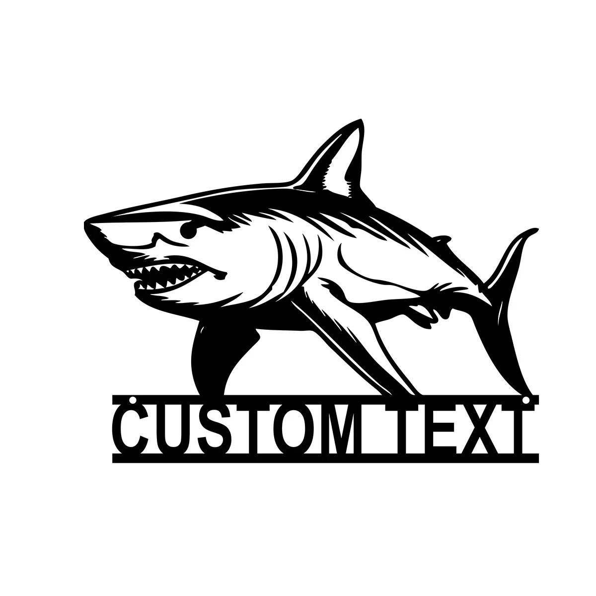 Great White Shark Metal Wall Art, Metal Shark Sign for Nursery, Ocean Animal Metal Decor, Jaws Metal Wall Hanging, Beach Theme Metal Art