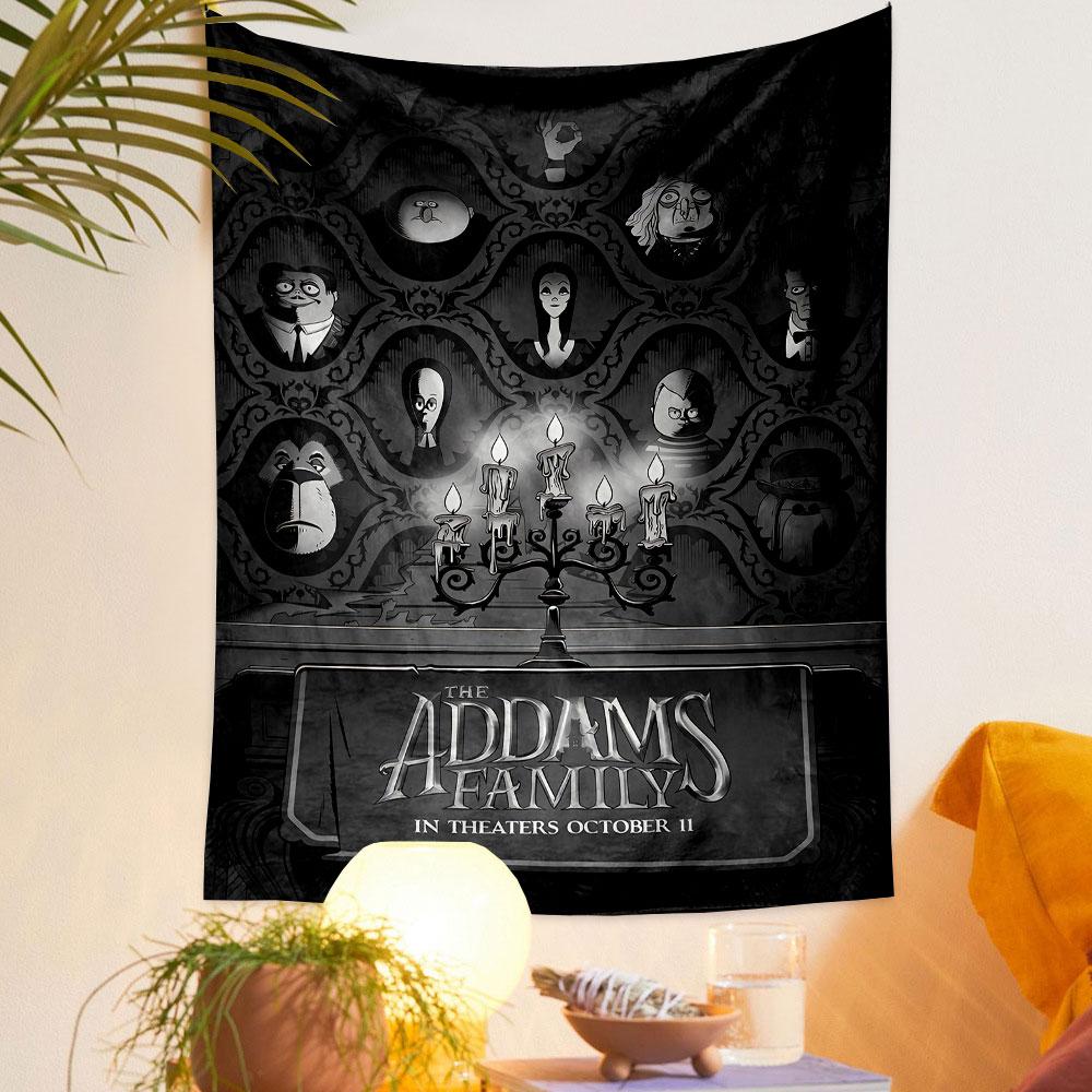 The Addams Family Tapestry Wall Hanging, Gothic Comedy Poster, Wall Decor for Bedroom Living Room Dorm
