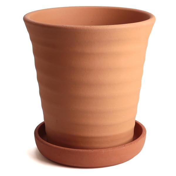 

Pot Mikawa ware KANEYOSHI in domestic Ceramic flower pot Mikawa ware Flower Road Red ware 8 plate included [Made Japan/Reliable quality] No. червоний