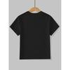 Kids Summer Crew Neck Short Sleeve T-Shirt with Sketch Dinosaur Print