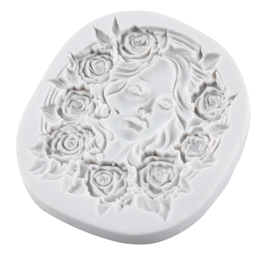 Goddess Silicone Molds Flower Goddess Fondant Mold Cake Decorating Tools Cupcake Topper Chocolate Candy Craft Gum Paste Polymer Clay