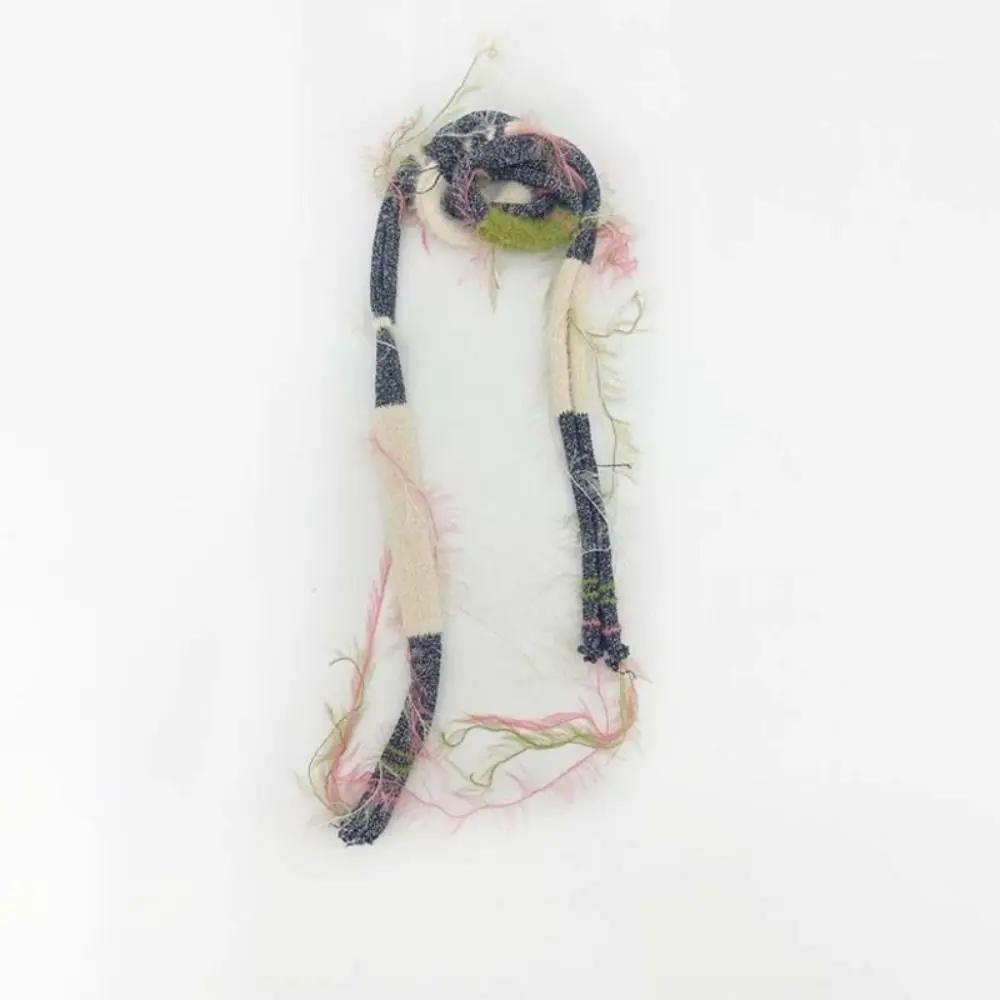 Clothing Accessories Y2 Striped Scarf Warm Knitted Wool Neck Scarves Soft Sausage Thin Scarf Autumn Winter