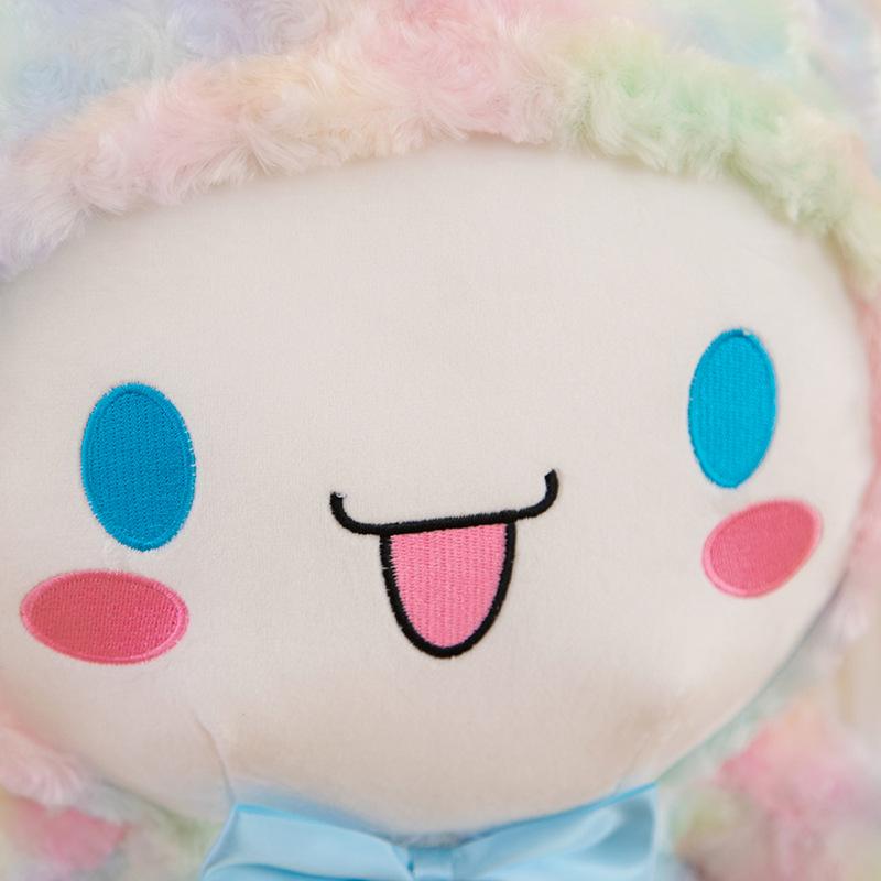 Rose Velvet Tie-Dye Cinnamon Roll Plush Toy - Large Colorful Floppy-Eared Dog Pillow Doll