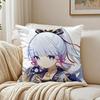 Cute Popular Game HHonkai IImpact Cushion Cover Linen Pillowcase Soft  for Sofa Bed Home Room Decor