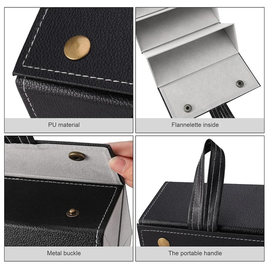 Portable Multi-Grid Foldable Glasses Organizer Travel Leather Eyeglasses Holder Display Storage Bags Jewelry Storage Organizer