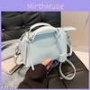 Color Solid Boston Tote Handbag Women Single Shoulder Crossbody Fashion Bag