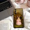 Vintage Rabbit Aristocrat Phone Case For Samsung S25,24,23,22,30,21,10,9,Ultra,Plus,Lite,FE,4,5 G Soft Black Case