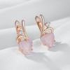 Rose Gold Color Drop Earrings For Women Unusual Pink Natural Zircon Accessories Fashion Daily Vintage Jewelry