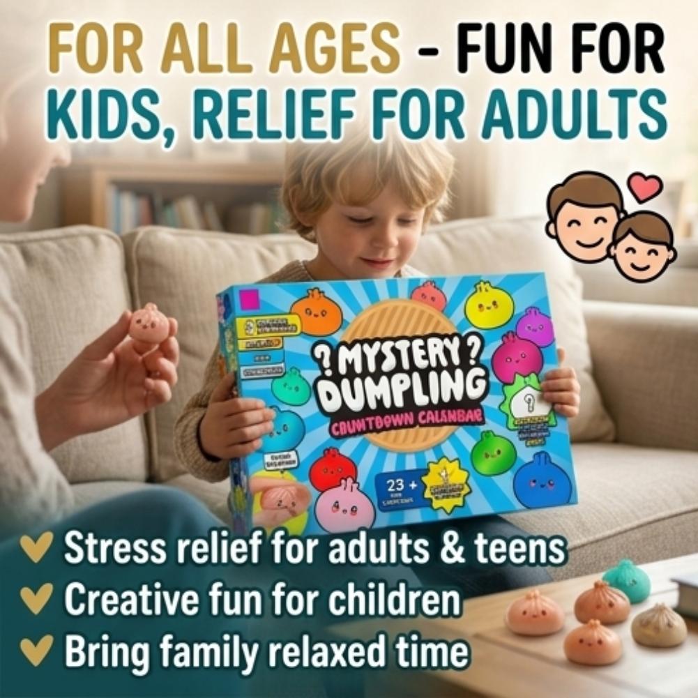 Calendario dell'Avvento Squishy Ravioli 24 Giorni Calendario Conto alla Rovescia di Natale Giocattolo Spremibile per Alleviare lo Stress per Adulti Adolescenti Regalo di Natale