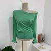 C S In The Room One Off Shoulder Button Long Sleeve Knit 4ColorS C