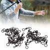 50 PCS High Tensile Strength Fishing Barrel Swivels Copper Mini Fishing Rolling Swivels 17mm Black Carp Fishing Swivels Streams
