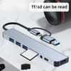 8 in 1 USB C Hub with TF SD Card Reader PD Port for Laptop Type C Dock