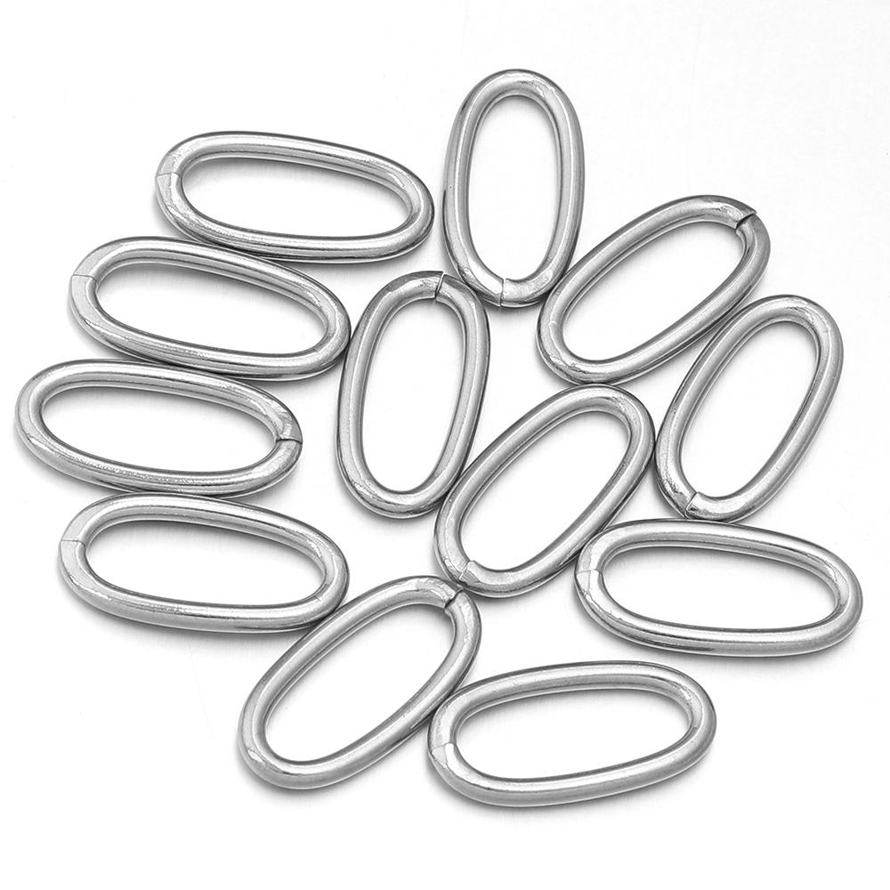 20pcs/lot Oval Stainless Steel Open Jump Rings Connectors Split Rings For DIY Bracelets Jewelry Making Materials Accessories