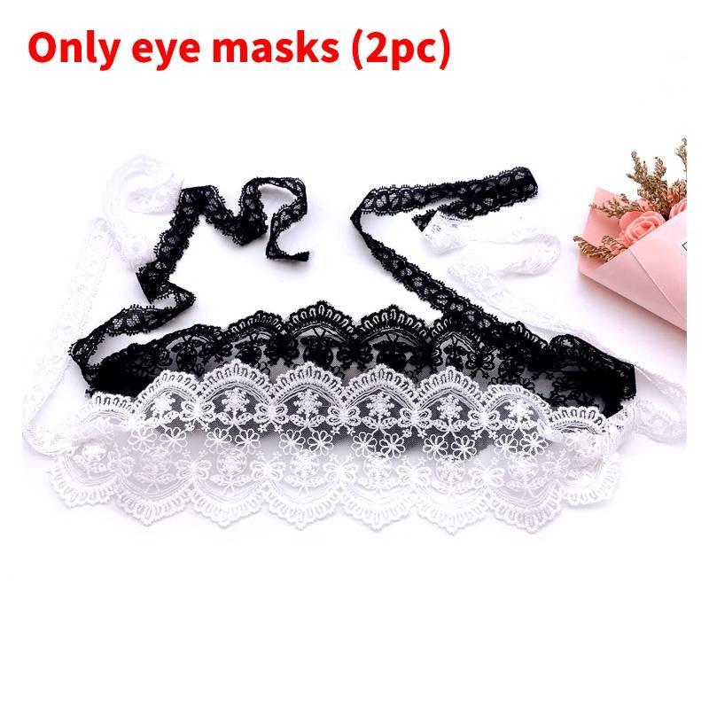 French Style Vintage Perspective Embroidered Ribbon Lace Eye Cover Adults For