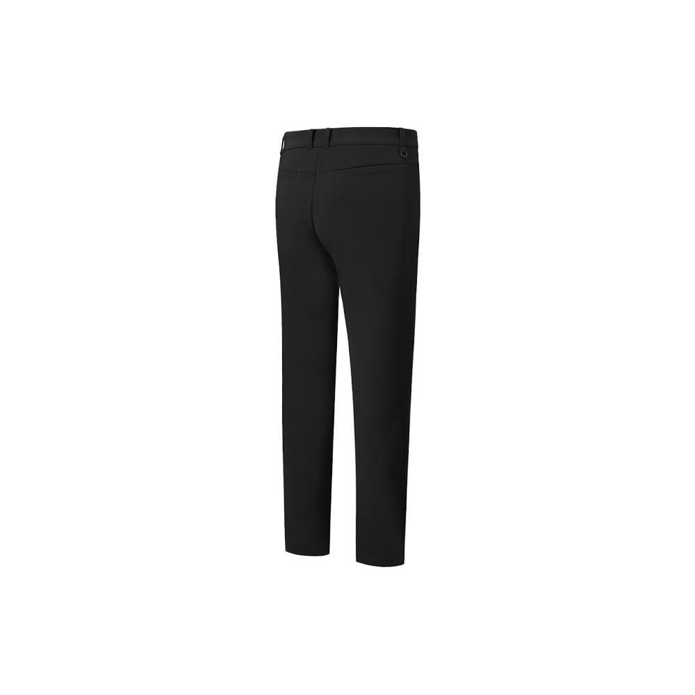 FILA Golf Series Solid Color Mid Waist Fleece Straight Leg Casual Long Pants Women bottoms Deep-Black A11W345601F-BK
