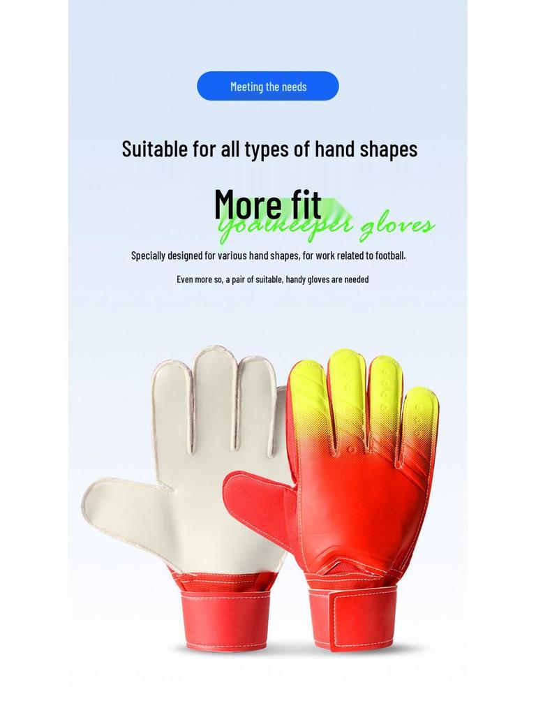Gradient Color Goalkeeper Gloves - Finger Protection, Thickened Latex, Wear-Resistant PU Leather for Football Training