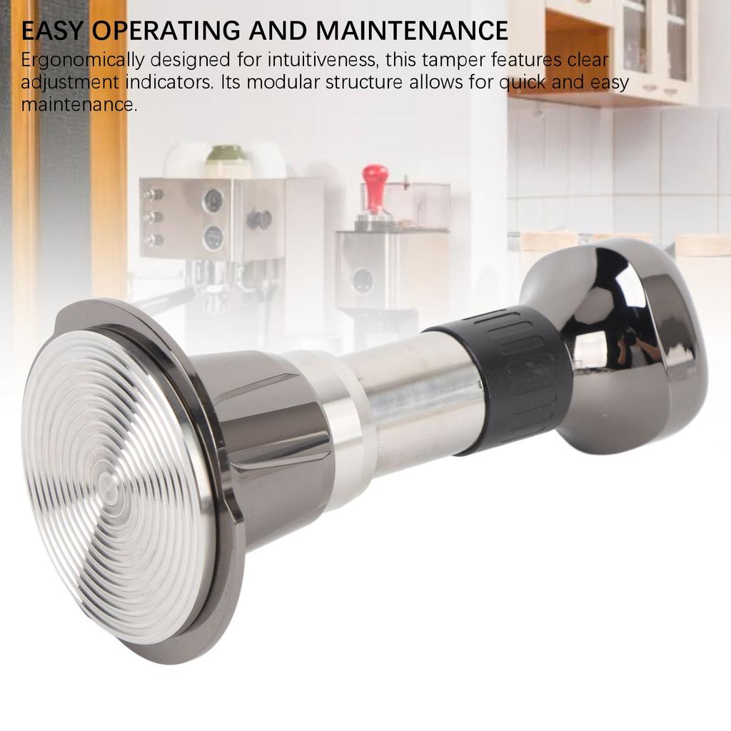 Automatic Impact Coffee Tamper Stainless Steel Auto Rebound Adjustable Constant Pressure Vertical