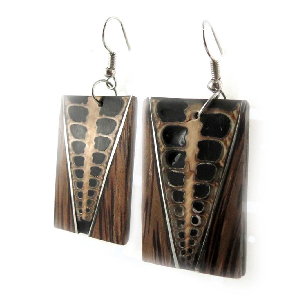 Les Trésors De Lily [E7200] - Brown 'Kilimanjaro' Designer Earrings