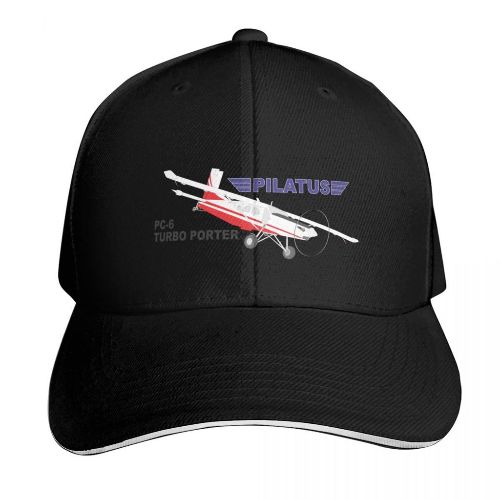 Pilatus Pc6 Baseball Cap Breathable Mesh Back Adjustable Buckle Closure Moisture Wicking Quick Dry