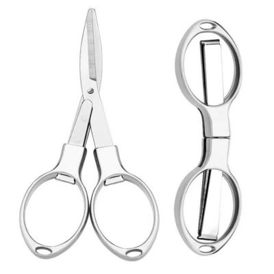 1 PC of Mini Stainless Steel Folding Scissors, Keychain Fishing Scissors, DIY Portable Outdoor Travel Camping Pocket Cutter Tool