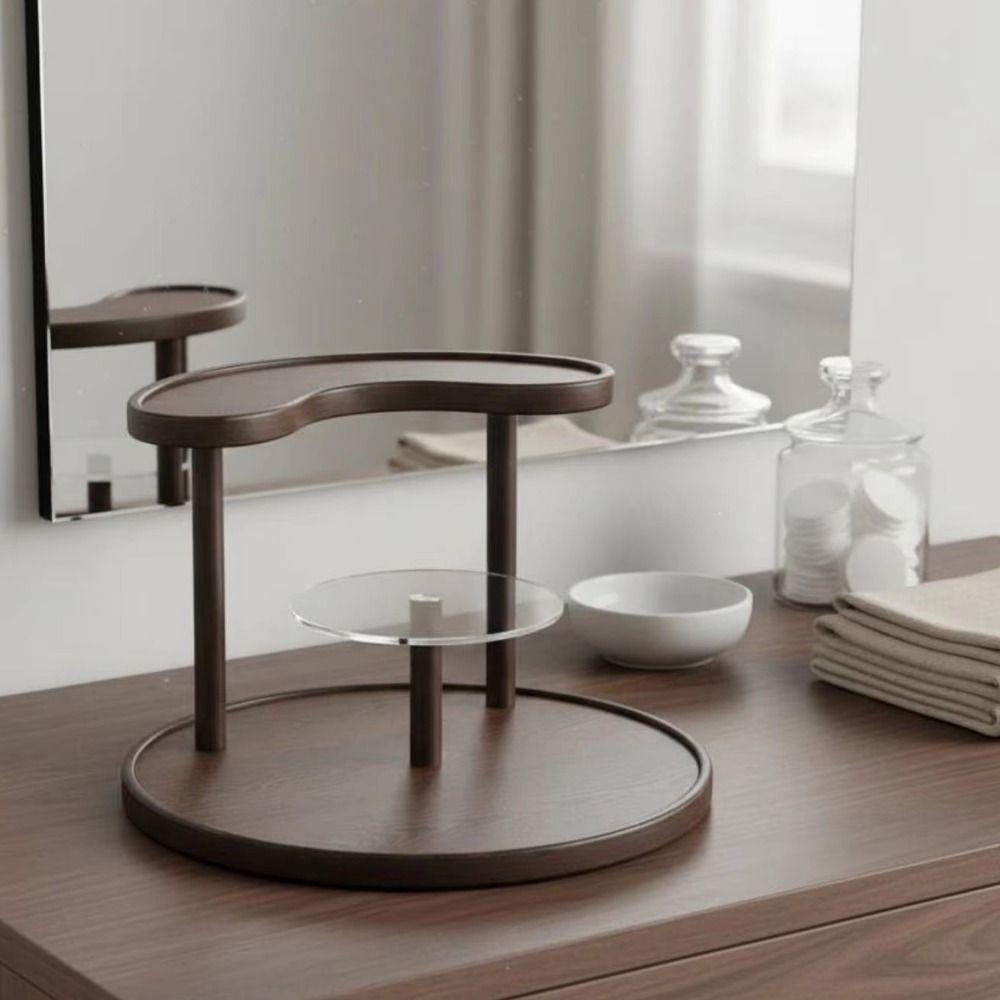 Curved Edge 3-Tier Round Shelf Large Capacity Perfume Jewelry Display Stand  Study
