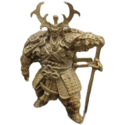 Bakır Japon Shogunate Samuray Asker Figürleri Minyatür Vintage Metal Askerler Modeli Heykeli Masaüstü Süs Dekorasyon