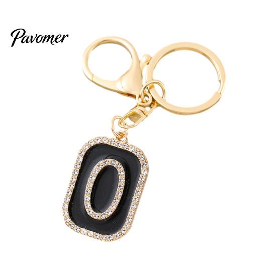 26 Alphabet Charm A-Z Rhinestone Letter Keychain, Zinc Alloy Capital Keyring, Plated for Handbags and Backpacks Decorative Key Accessory