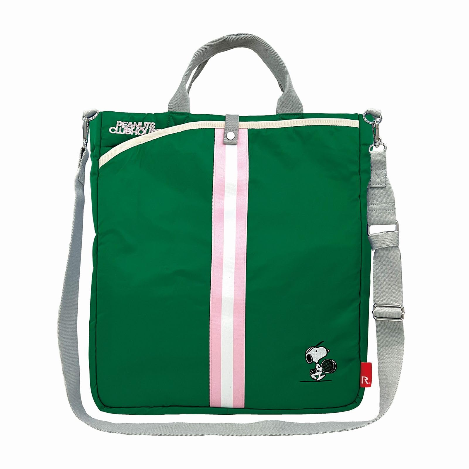 

8389 Snoopy Sporty Large Tote Bag with Shoulder IP Tall PEANUTS [Rootote] 2-Way (03 Green)