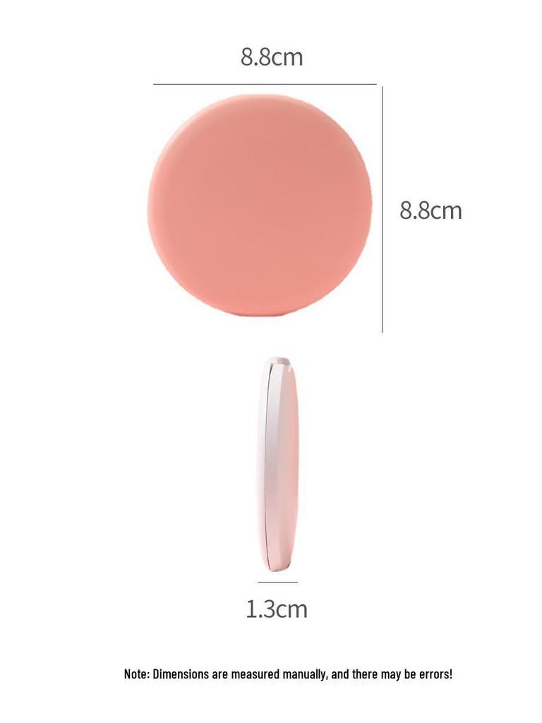 Portable LED Light Makeup Mirror - Compact, Handheld, Foldable, Round Mirror with Touch Light for Carry.