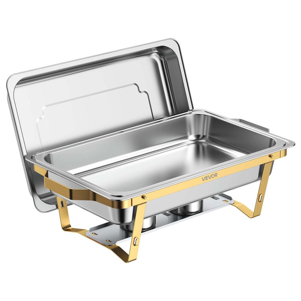 4 Packs Chafing Dishes for Buffet Set, 8.5L Stainless Steel Chafer, for Banquet Party Wedding, Rectangle Buffet Server and Warmer, with 4 Full Size