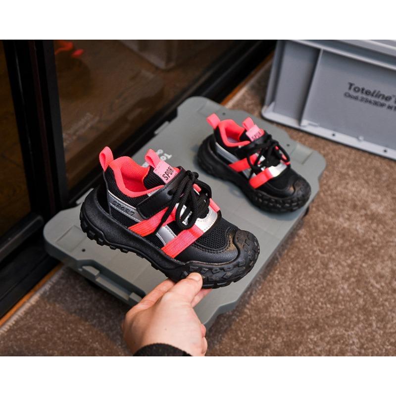 Kids Breathable Mesh Velcro Athletic Running Sneakers Children Tire Sole Casual Dad Shoes