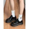 New Retro Thick-soled Height-increasing Leather Shoes with Lace-up for Women
