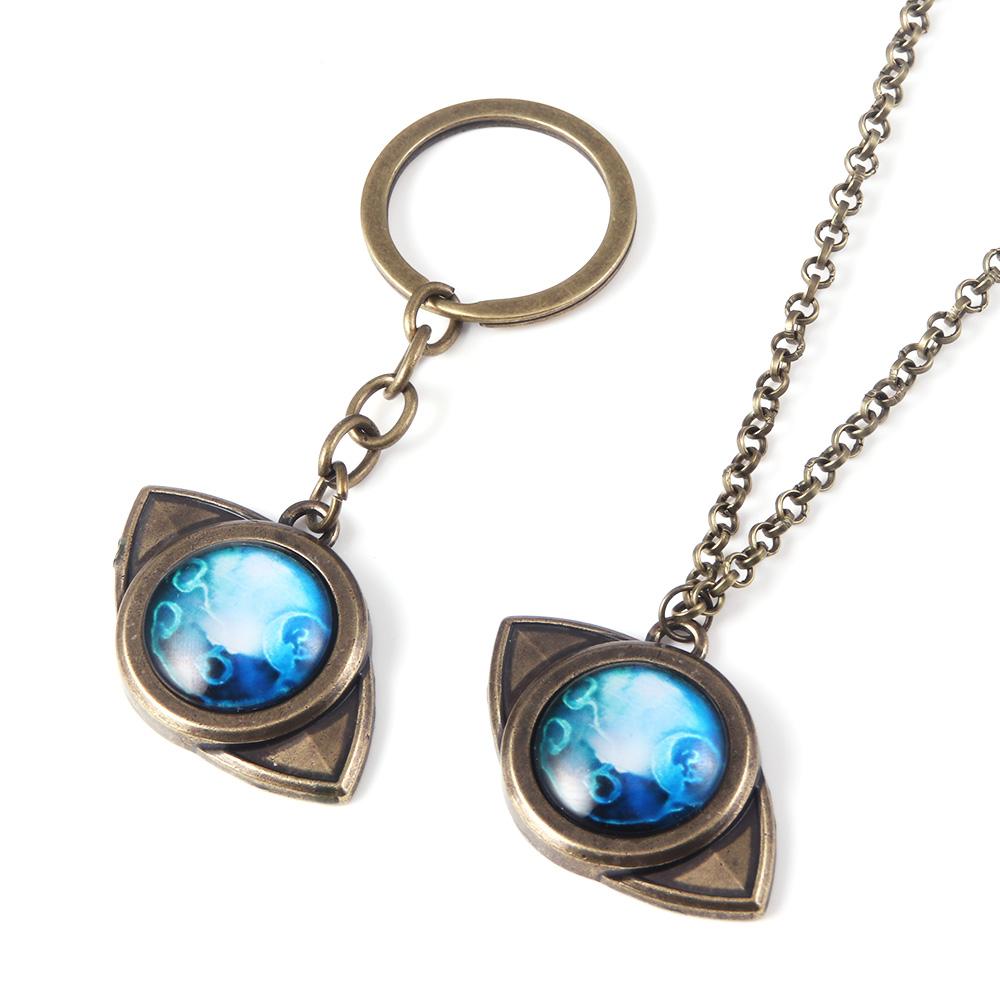 Anime The Promised Neverland Keychain Emma Amulet Eye Shape Pendant Choker Cosplay Props For Man Woman Casual Jewelry