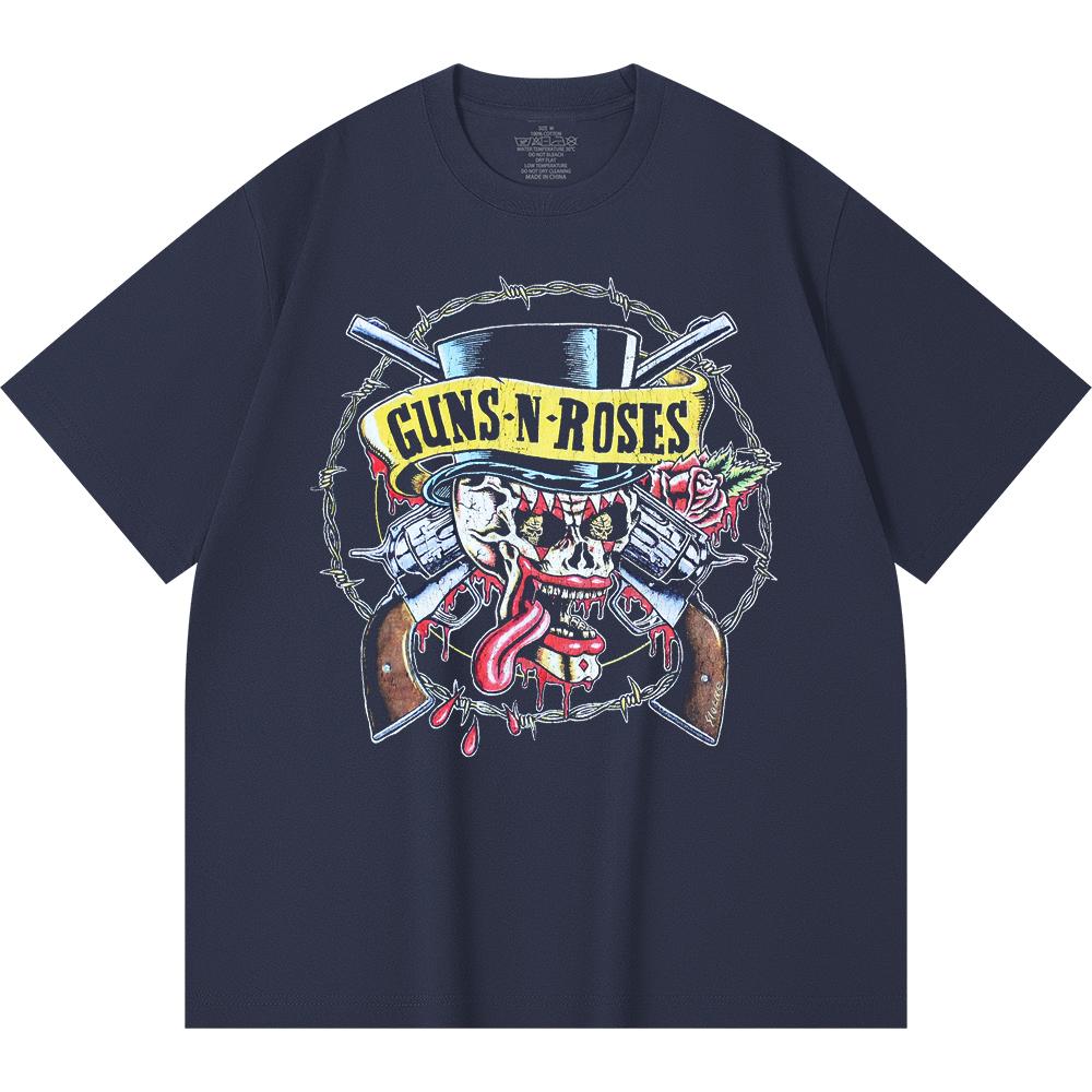 Camiseta de Algodón Pesado 100% 230 Gsm Camiseta de Algodón Pesado Unisex con Estampado de Banda de Rock Música Popular