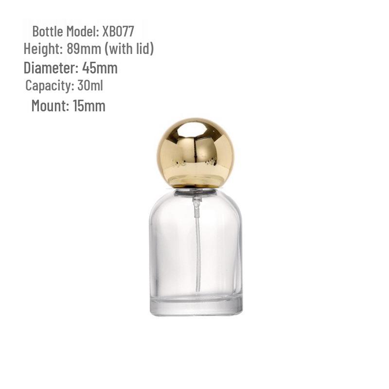 High-End Transparent Glass Perfume Refill Bottle with Portable Spray Nozzle - Available in 30ml, 50ml, 100ml Sizes