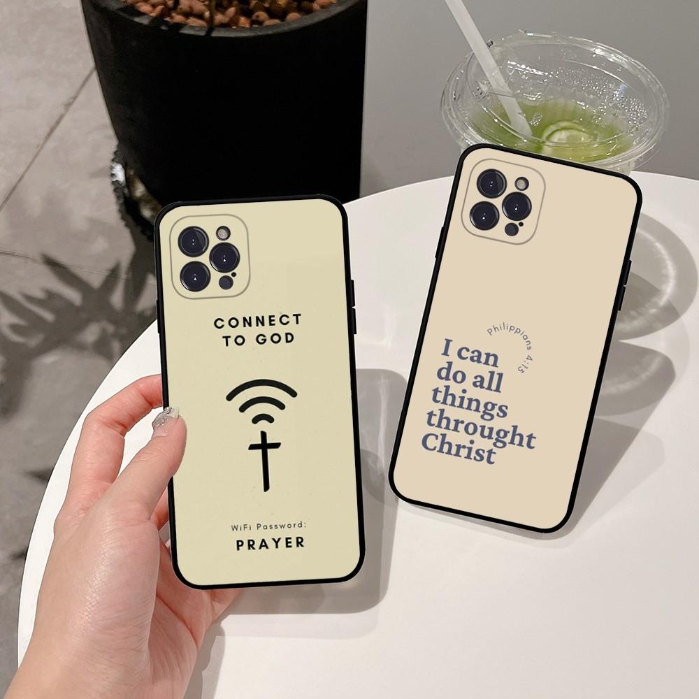 Bible Verse Jesus Christ Christian Phone Case For Apple iPhone 15,14,13,12,11,XS,XR,X,8,7,Pro,Max,Plus,mini Black Cover