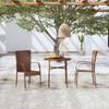 Día Y Noche - Día Y Noche Garden Dining Set 3 Pieces Brown Synthetic Rattan