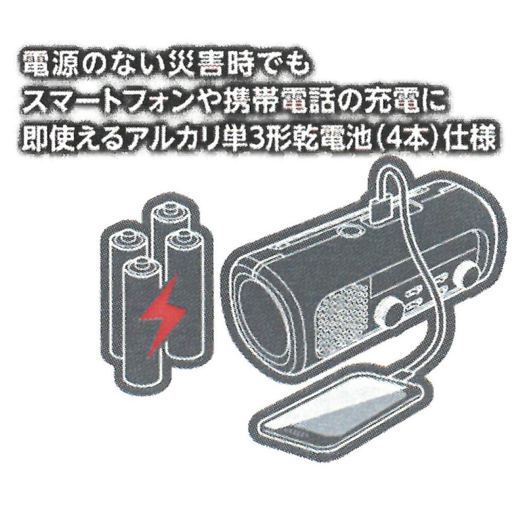 Just plug and chargeable radio light 2 black radio for disasters play, PR-322BK