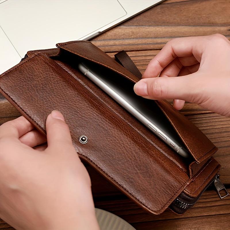 Мужской кошелек в деловом стиле — для хранения нескольких карт и телефона — фото 7