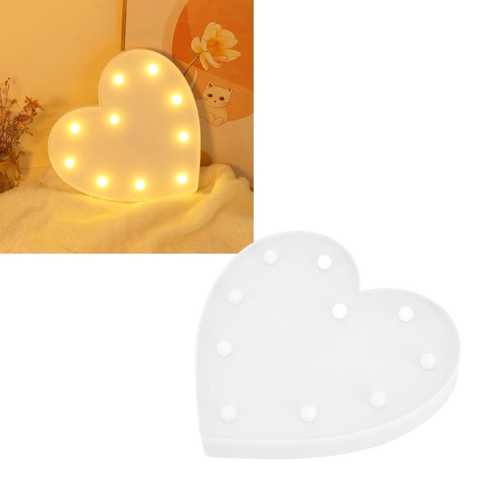 Heart Shaped Night Light 10 LEDs Wall Decor Light Romantic LED Lamp  Bedroom