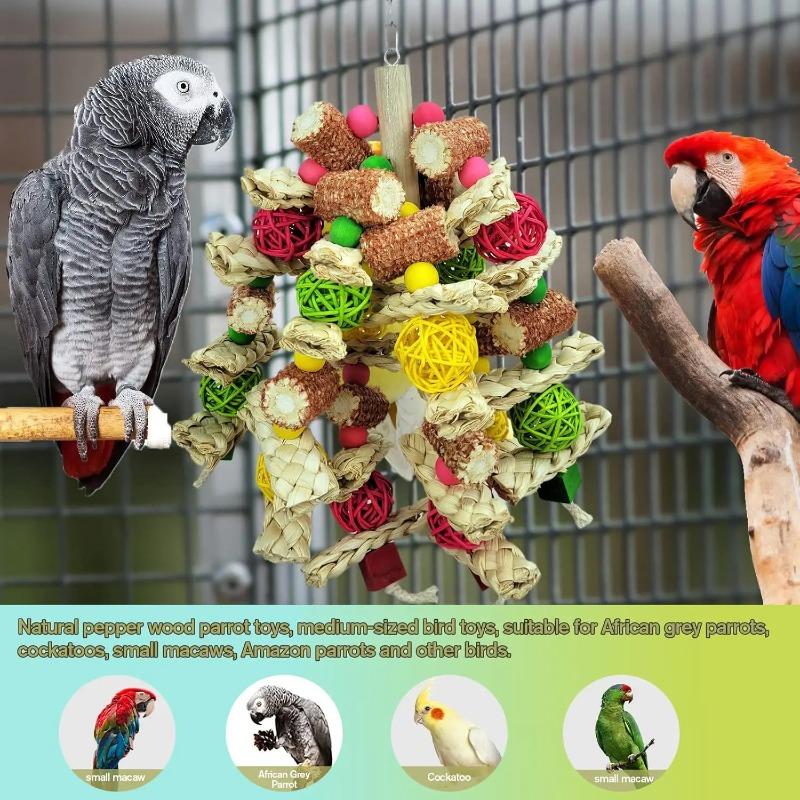 Parrot Toys Natural Corn cob Bird Chew Toys for Small Medium Macaws Food coloring African Grey Parrots Bird Cage Pet toys