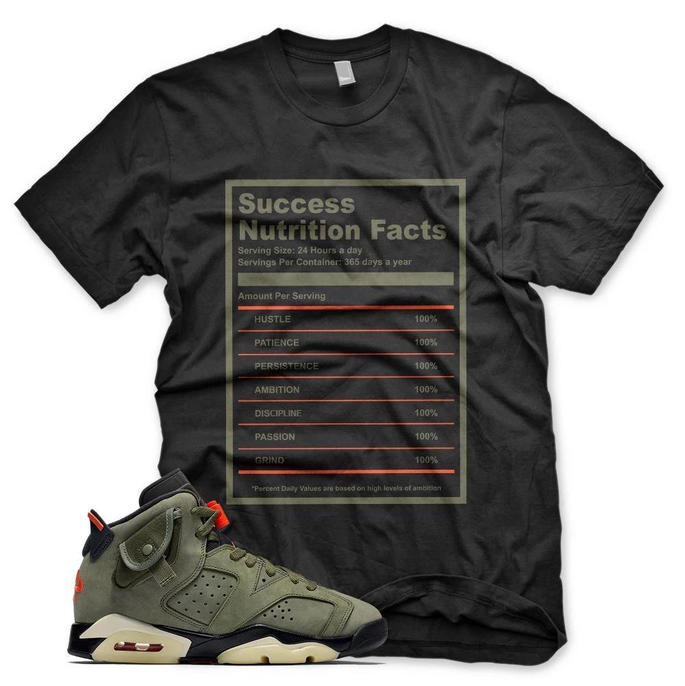 New Black SUCCESS FACTS T Shirt for J1 6 Travis Scott Cactus Jack Olive 3XL