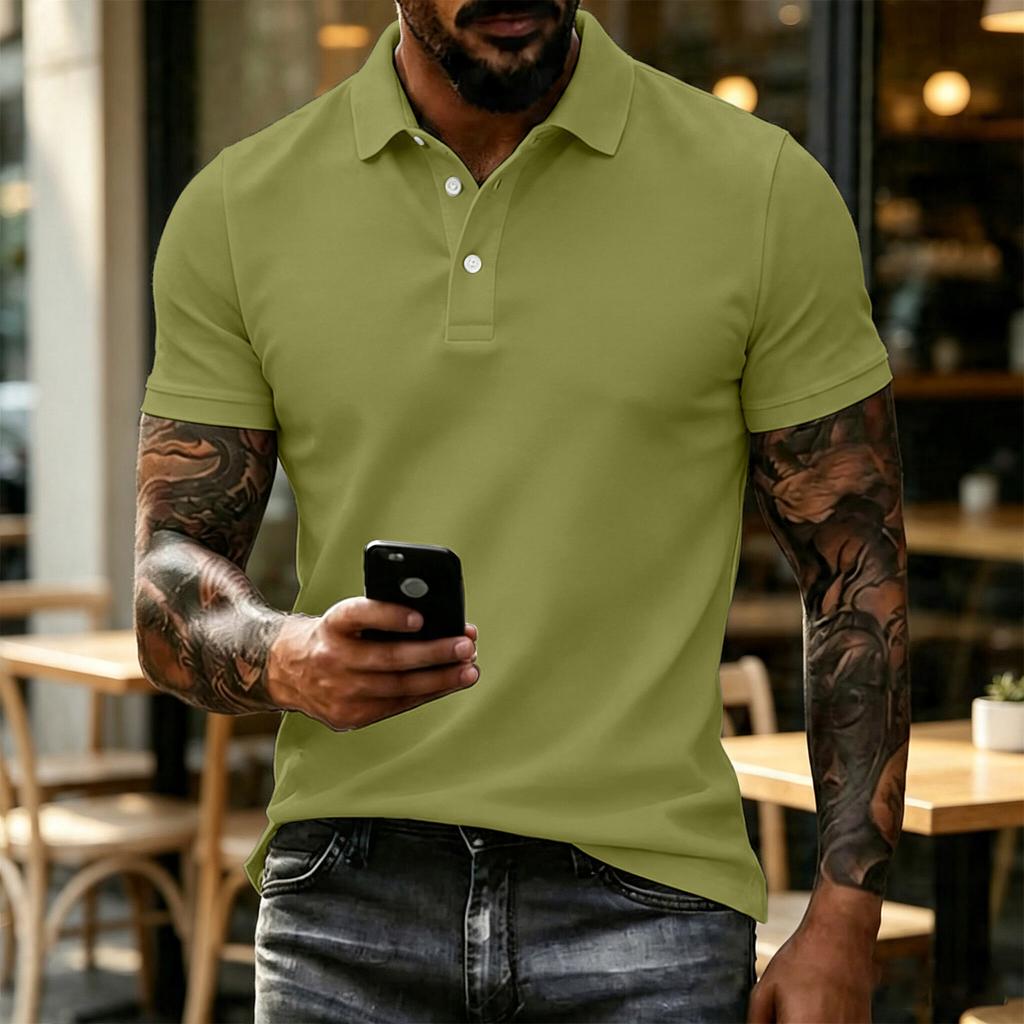 Men's Color Short Sleeve T-Shirt Casual Loose Fit Breathable Tee