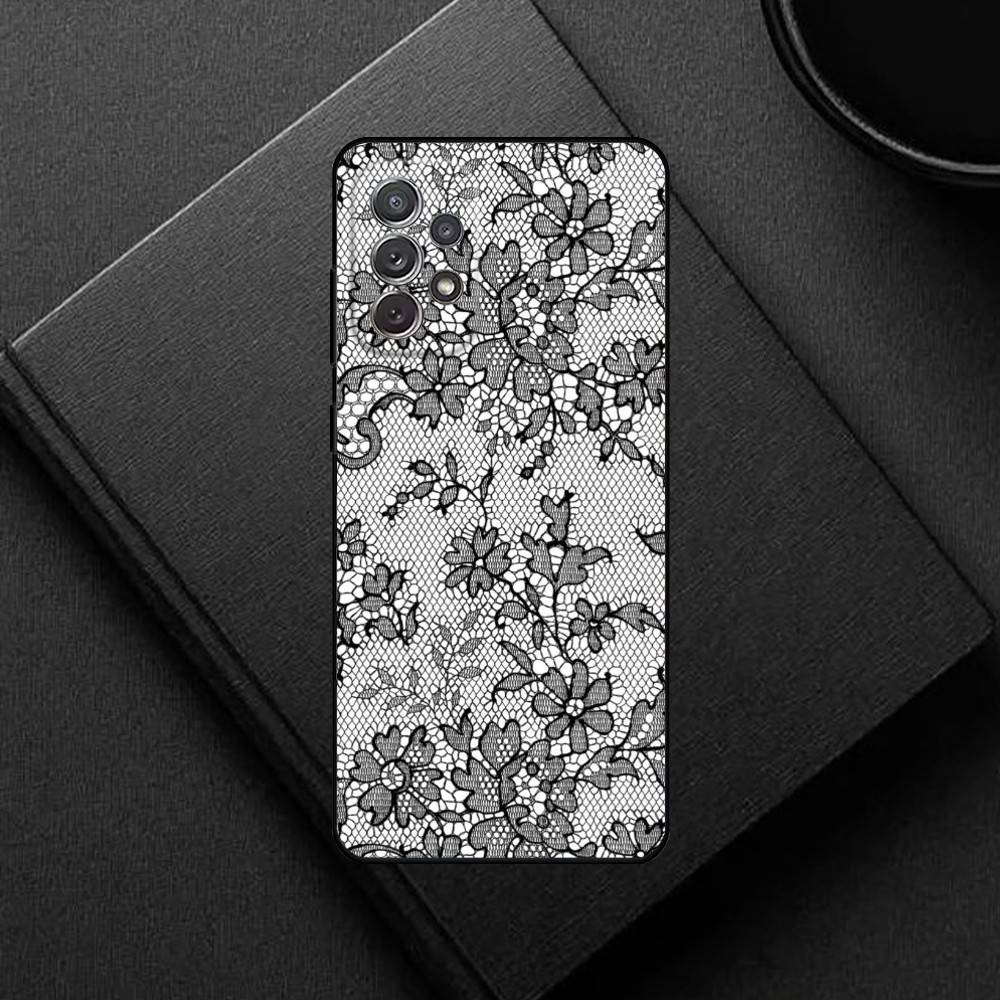 Lace Style Cool Girl  Phone Case For Samsung S25,S24,S21,S22,S23,S30,Ultra,S20,Plus,Others Soft Black Cover