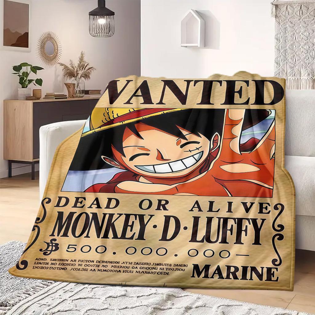 Luffy D Print Blanket Warm Comfortable Flannel Blanket Suitable for Bedrooms,Sofas, Beds,Chairs,Travel -QIAO48