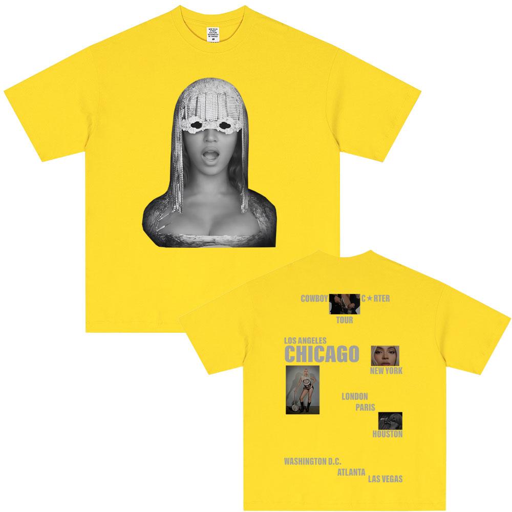 Beyonce Cowboy Carter Tour Tshirt Men Women Fashion Pop Music Short Sleeve Tshirts Unisex Casual Cotton Ocollar T Shirts Tops